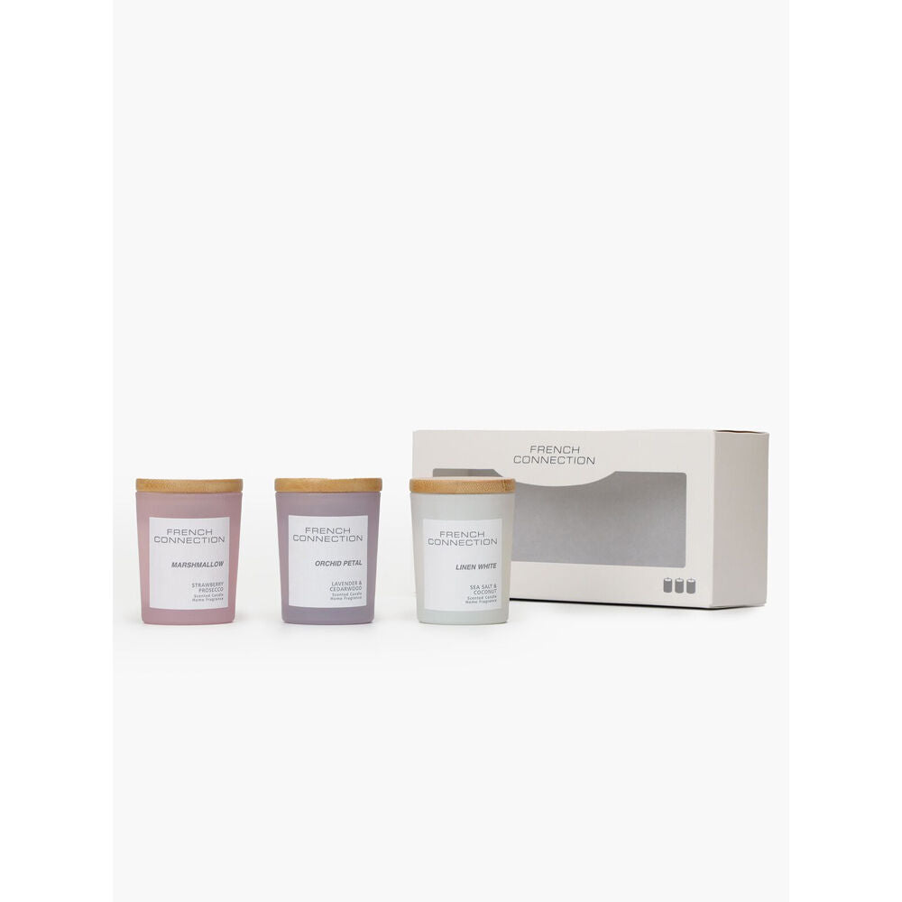 French Connection Orchid Petal, Linen White, and Marshmallow Candle Set 50g (3 Pieces) — image 2
