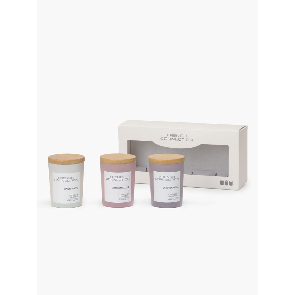 French Connection Orchid Petal, Linen White, and Marshmallow Candle Set 50g (3 Pieces) — image 3