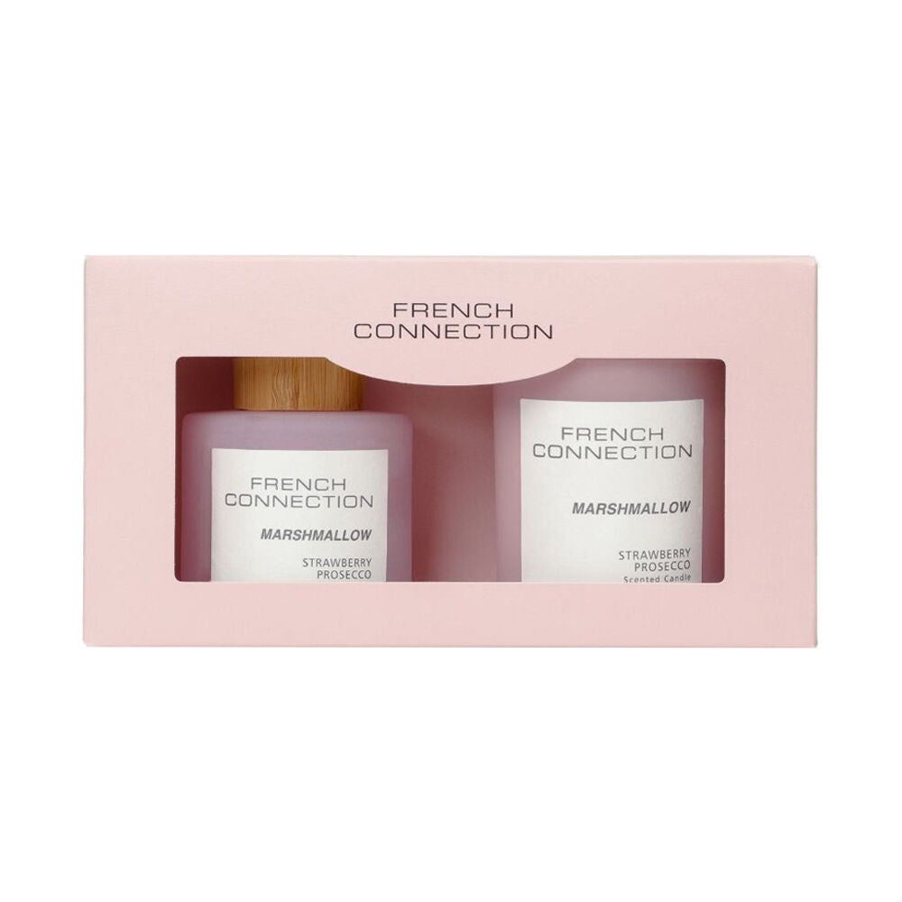 French Connection Marshmallow Strawberry Prosecco Candle & Diffuser Gift Set