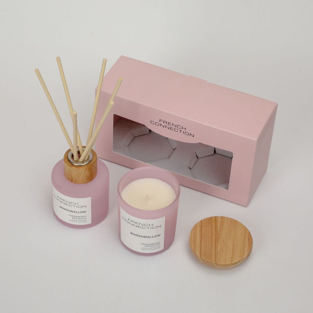 French Connection Marshmallow Strawberry Prosecco Candle & Diffuser Gift Set — image 3