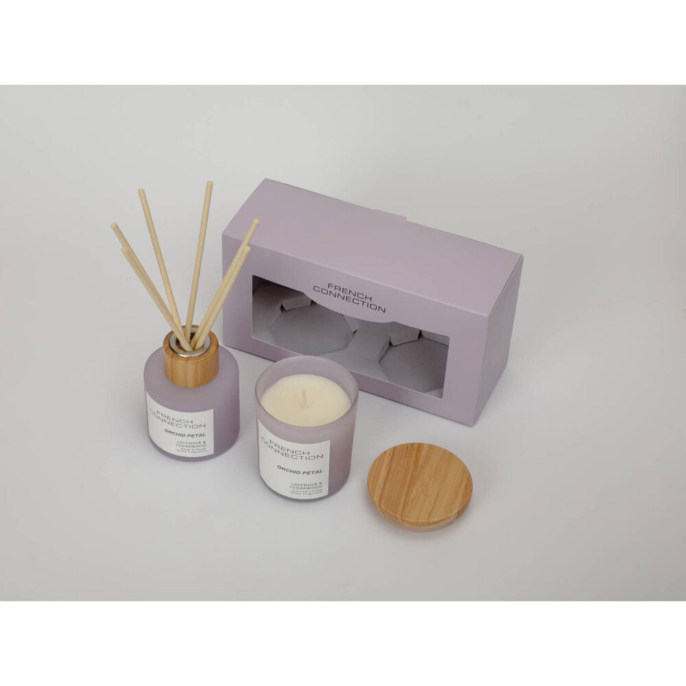 French Connection Orchid Petal Lavender & Cedarwood Candle Diffuser Gift Set — image 3