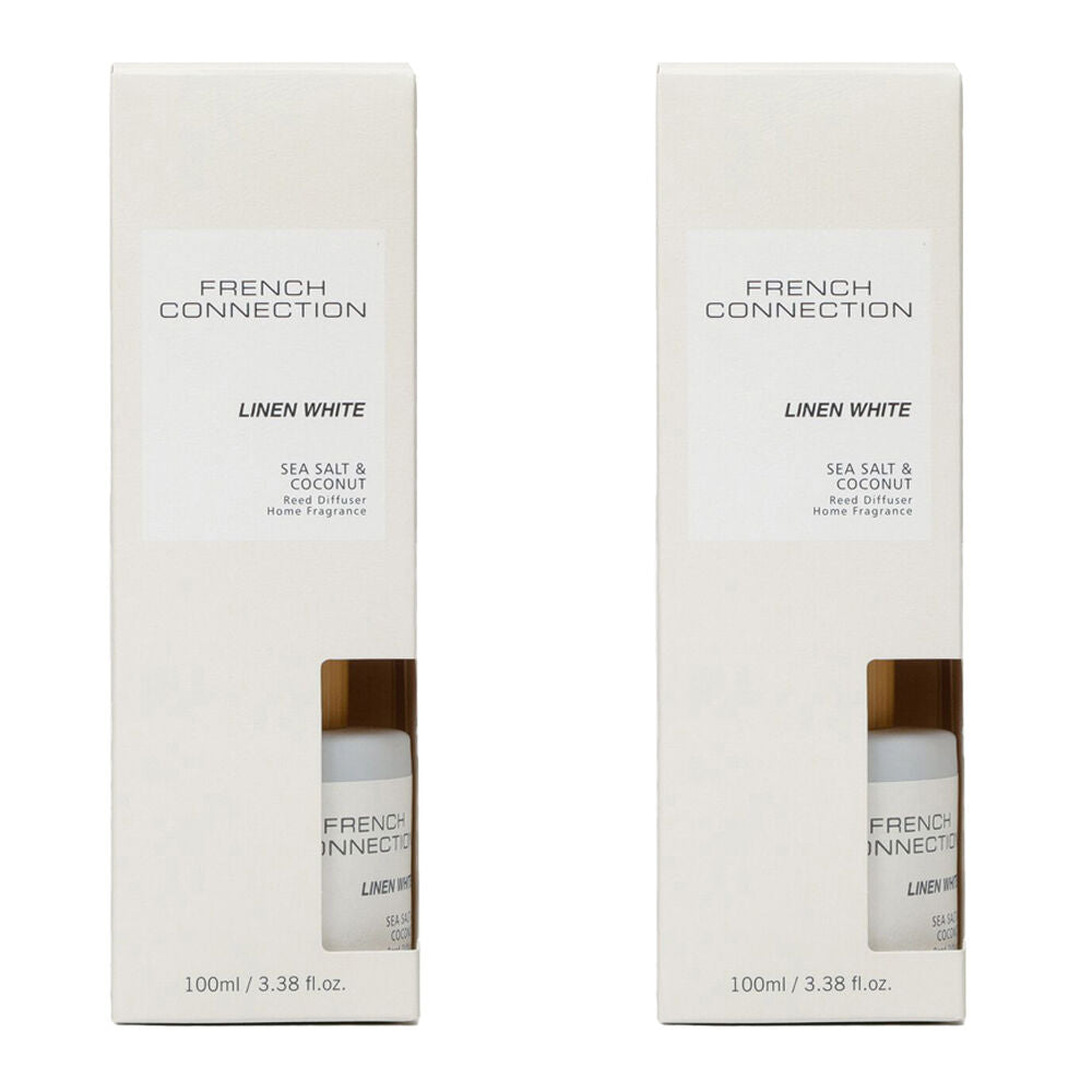 French Connection Linen White Sea Salt & Coconut Liquid Diffuser 100ml (2 Pack)