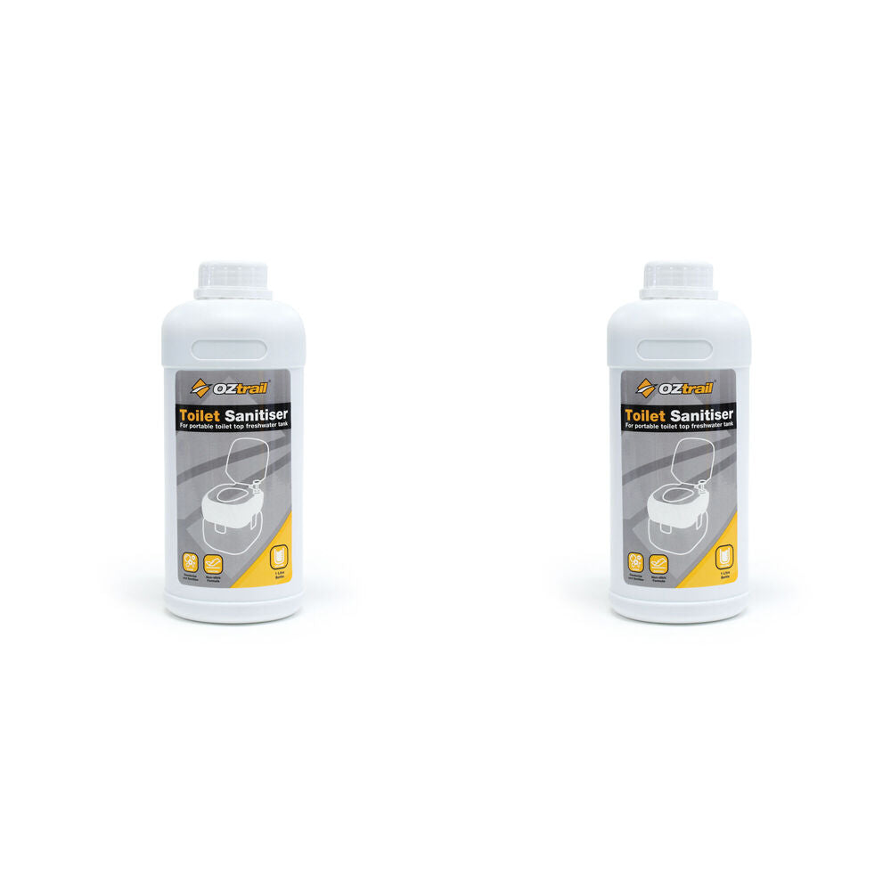 Oztrail Portable Toilet Top Tank Camping Caravanning Deodorizer Sanitiser 1L (2 Pack)