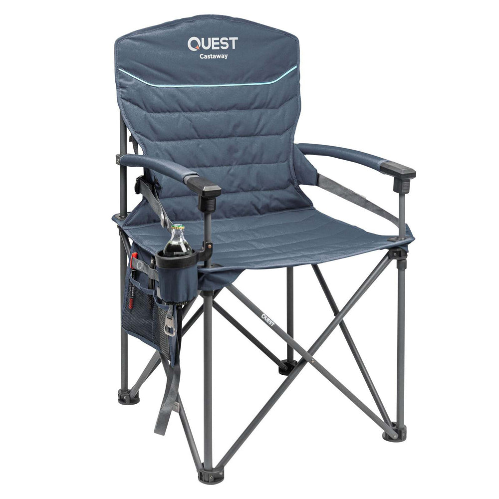 Quest Outdoors Castaway Hard Arm Camping Chair Hiking/Picnic Seat Midnight