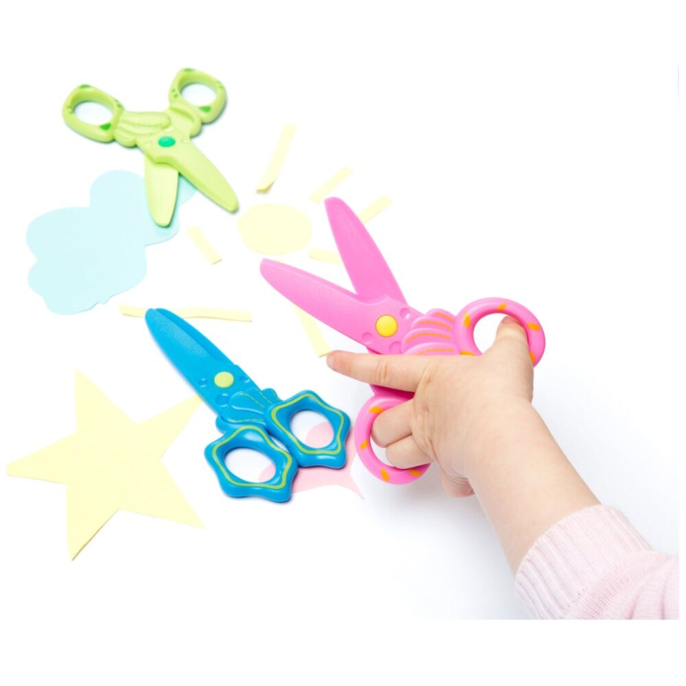 First Creations Kids Safety Scissors Set Child-Safe Pink/Blue/Green 24m+ (3 Pieces) — image 2