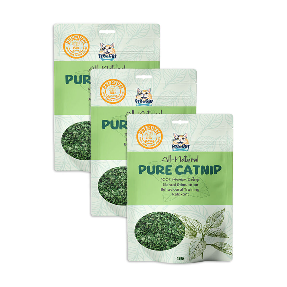 Freecat Sealed Premium All Natural 100% Pure Catnip Pet Cat Food Treats 15g (3 Pack)