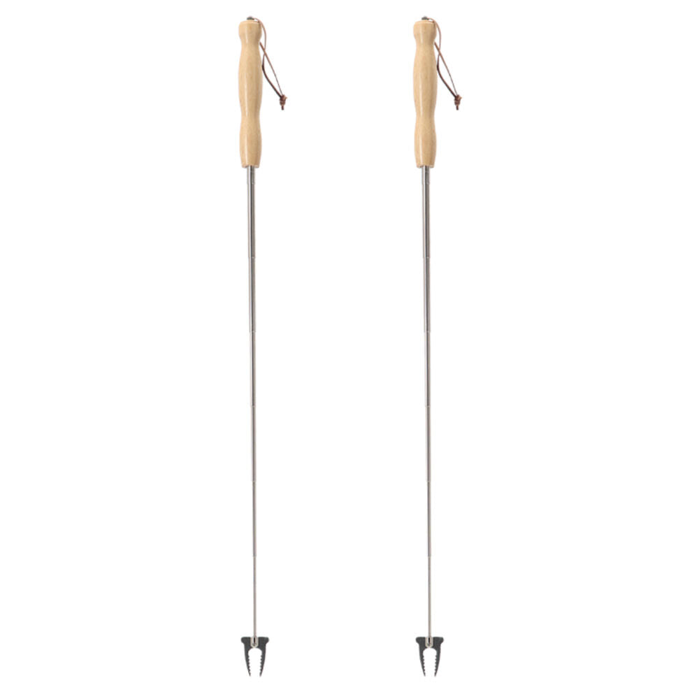 Esschert Design Extendable BBQ Fork Outdoor Camping Cooking Stainless Steel (2 Pack)
