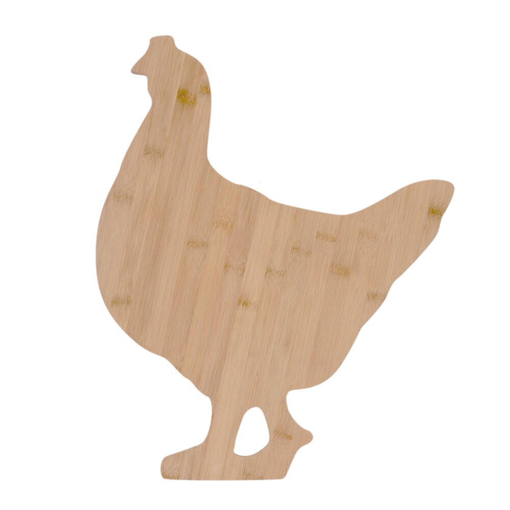 Esschert Design Chicken Chopping Board Bamboo Cutting Food Prep Large Natural — image 2