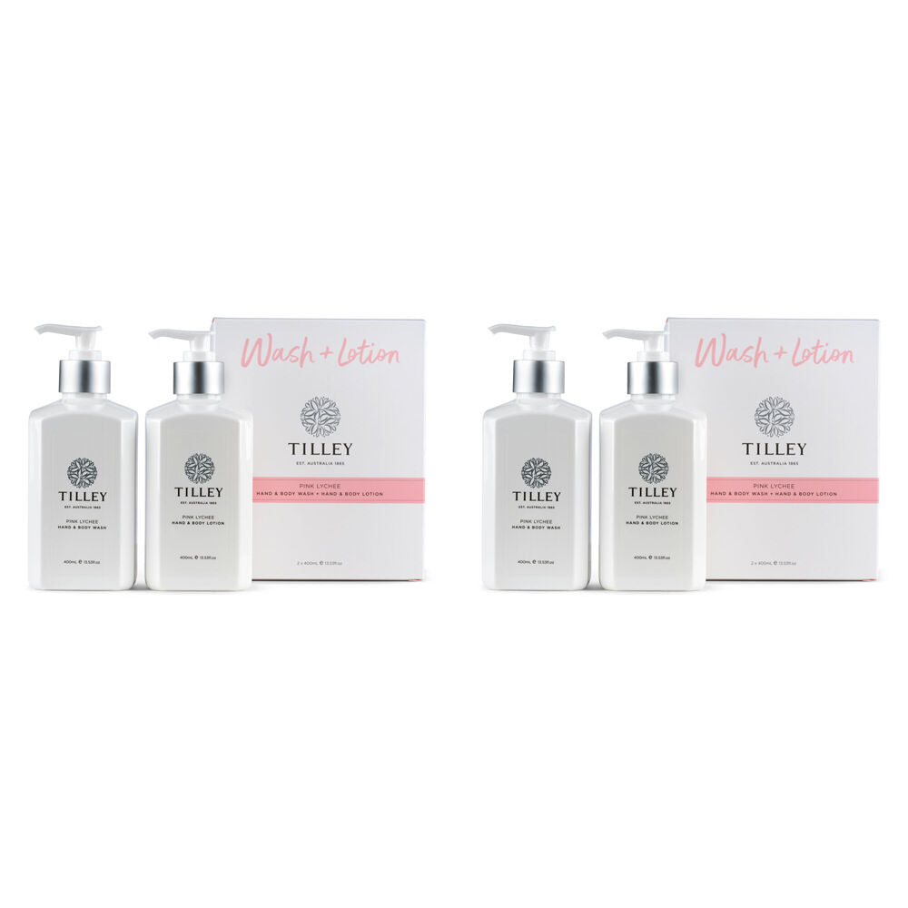 Tilley Classic White 2pc Tilley Classic White Pink Lychee Wash & Lotion Twin Pack Hand Body (2 Pack)