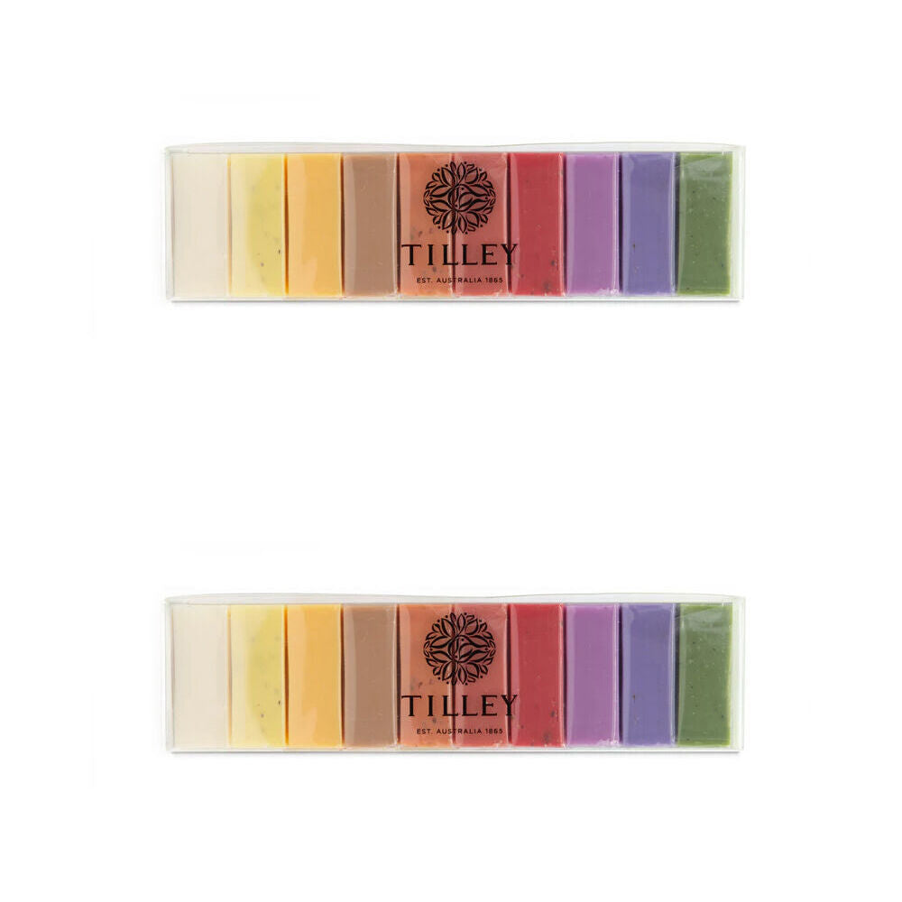 Tilley Classic White 10pc Tilley Classic White Vivid Rainbow Soaps Pack Ten Fragrances 10x50g (2 Pack)