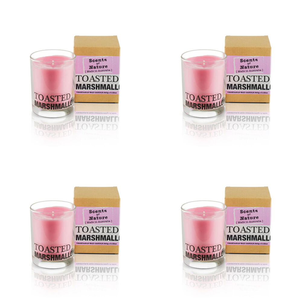 Scents of Nature Toasted Marshmallow Soy Candle Scented 240g (4 Pack)
