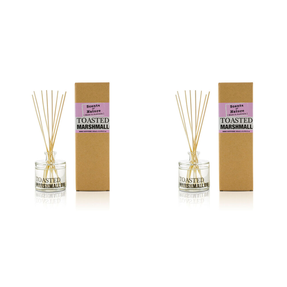 Scents of Nature Toasted Marshmallow Reed Diffuser Sweet Scent 150ml (2 Pack)