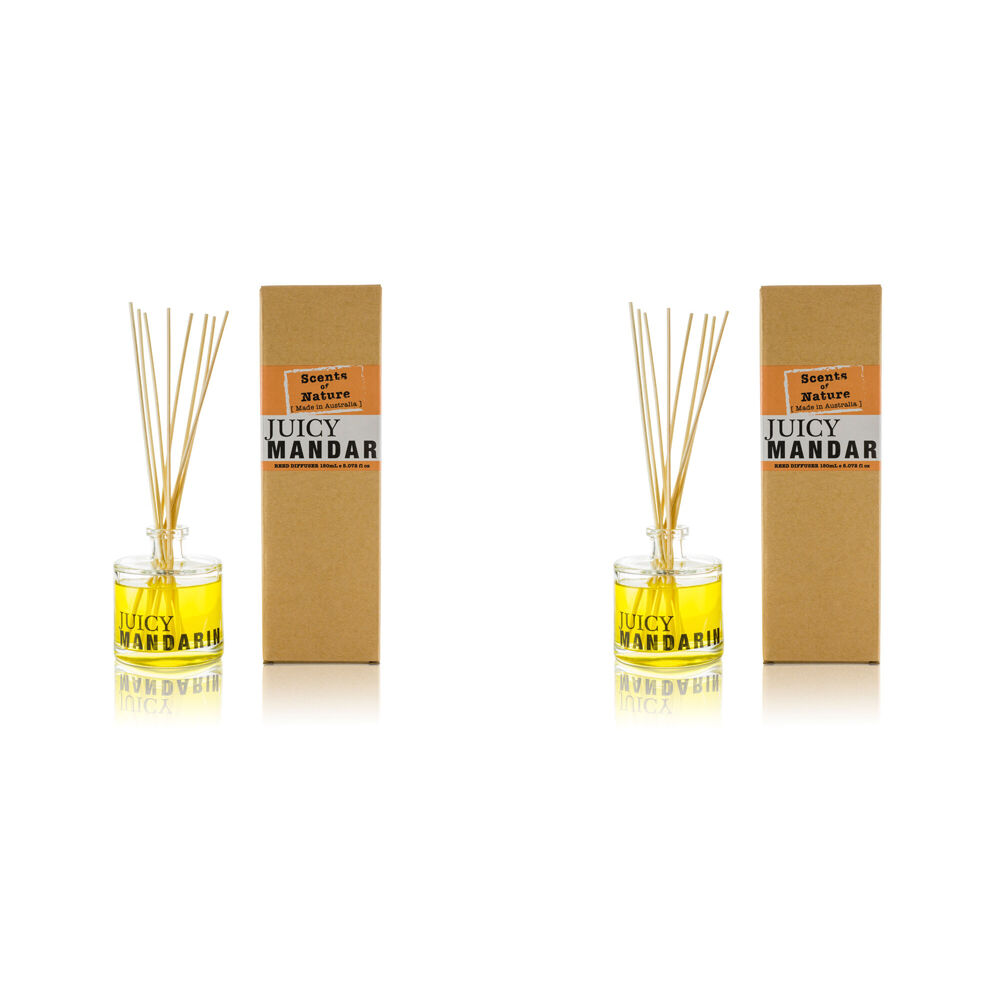 Scents of Nature Juicy Mandarin Reed Diffuser Light Floral Scent 150ml (2 Pack)
