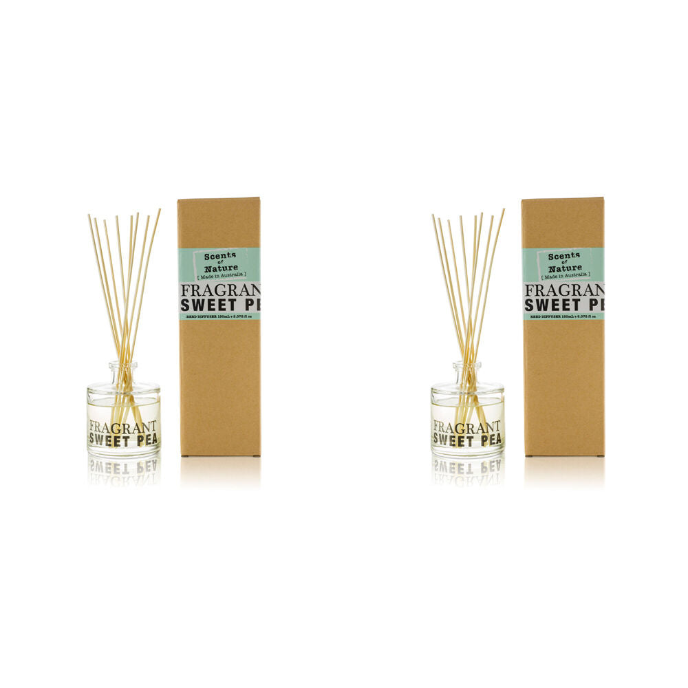 Scents of Nature Fragrant Sweet Pea Reed Diffuser Floral Sweetness 150ml (2 Pack)