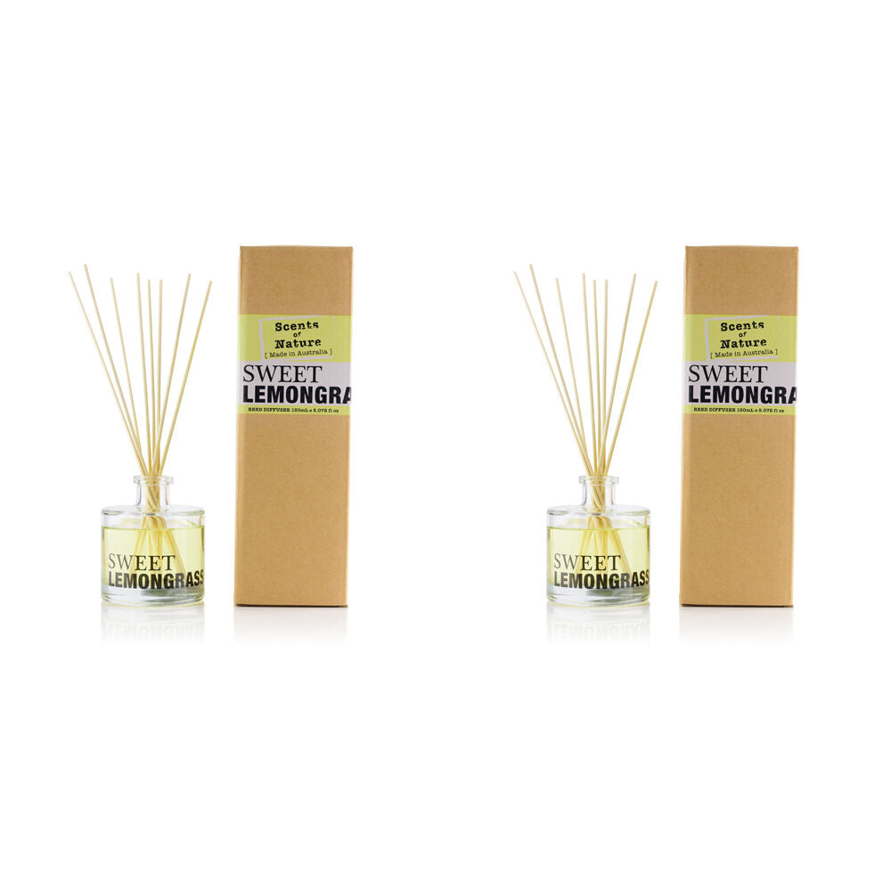 Scents of Nature Sweet Lemongrass Reed Diffuser Scent 150ml (2 Pack)