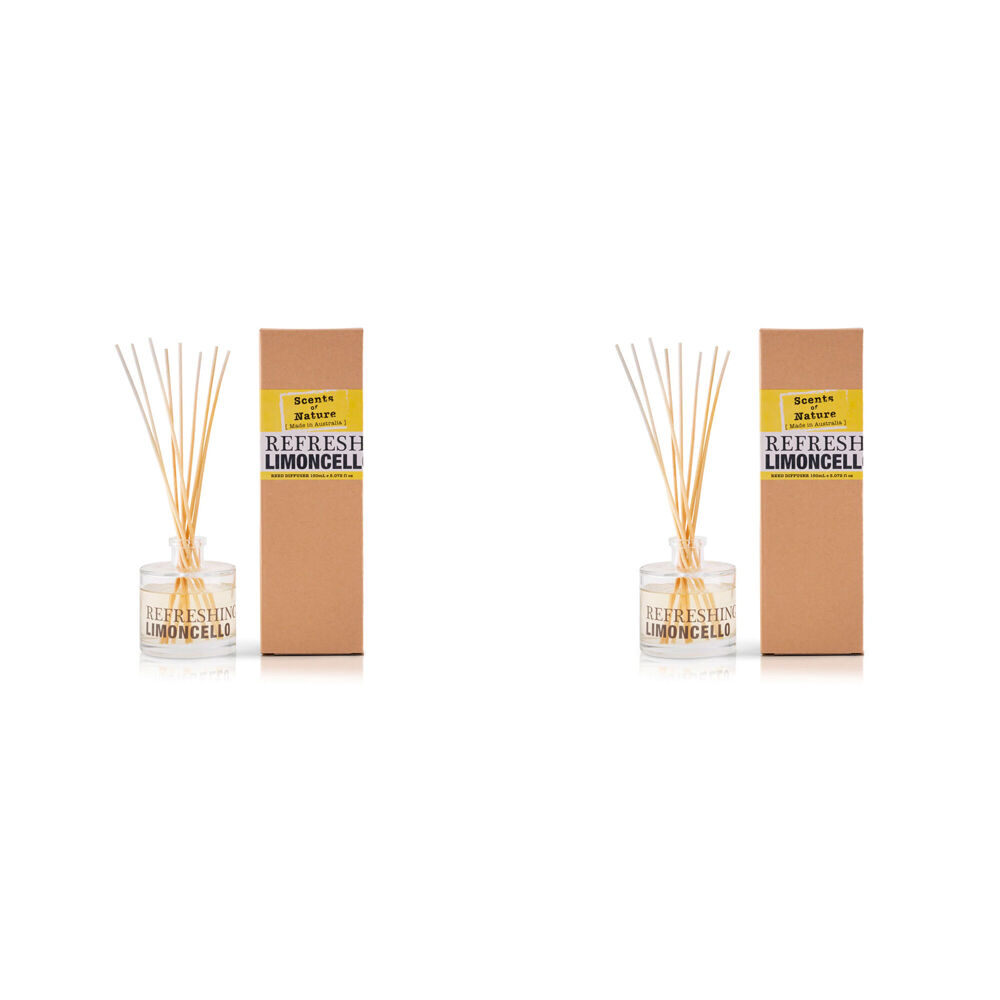 Scents of Nature Refreshing Limoncello Reed Diffuser Citrus Fragrance 150ml (2 Pack)