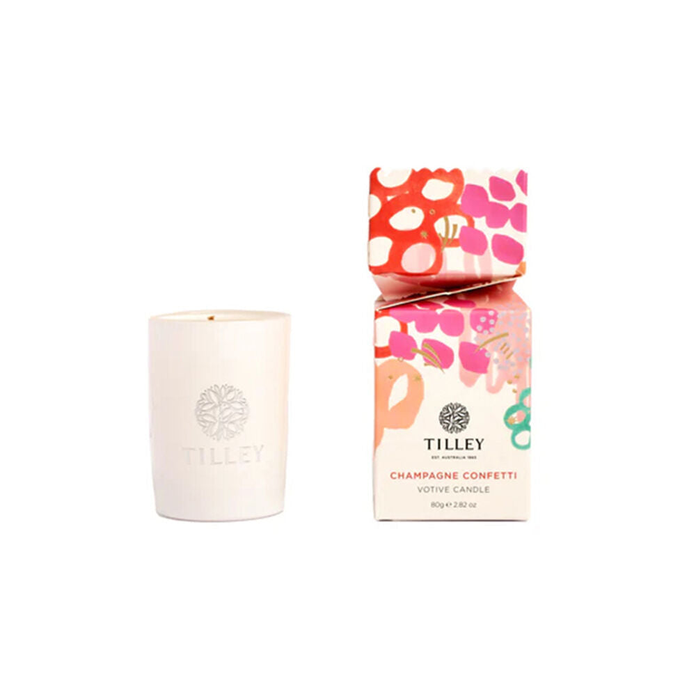 Tilley Classic White Festive Votive Bon Champagne Confetti 80g Limited Edition