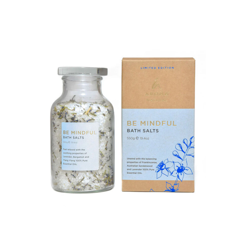 Aroma Natural Bath Salts Limited Ed. 550g Be Mindful Lavender Bergamot & Ylang