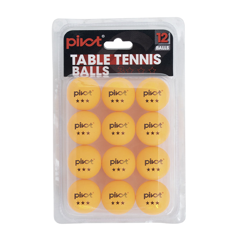 Pivot Sport 4cm 3 Star Table Tennis/Pin Pong Training/Practising Balls ORA (12 Pieces) — Orange