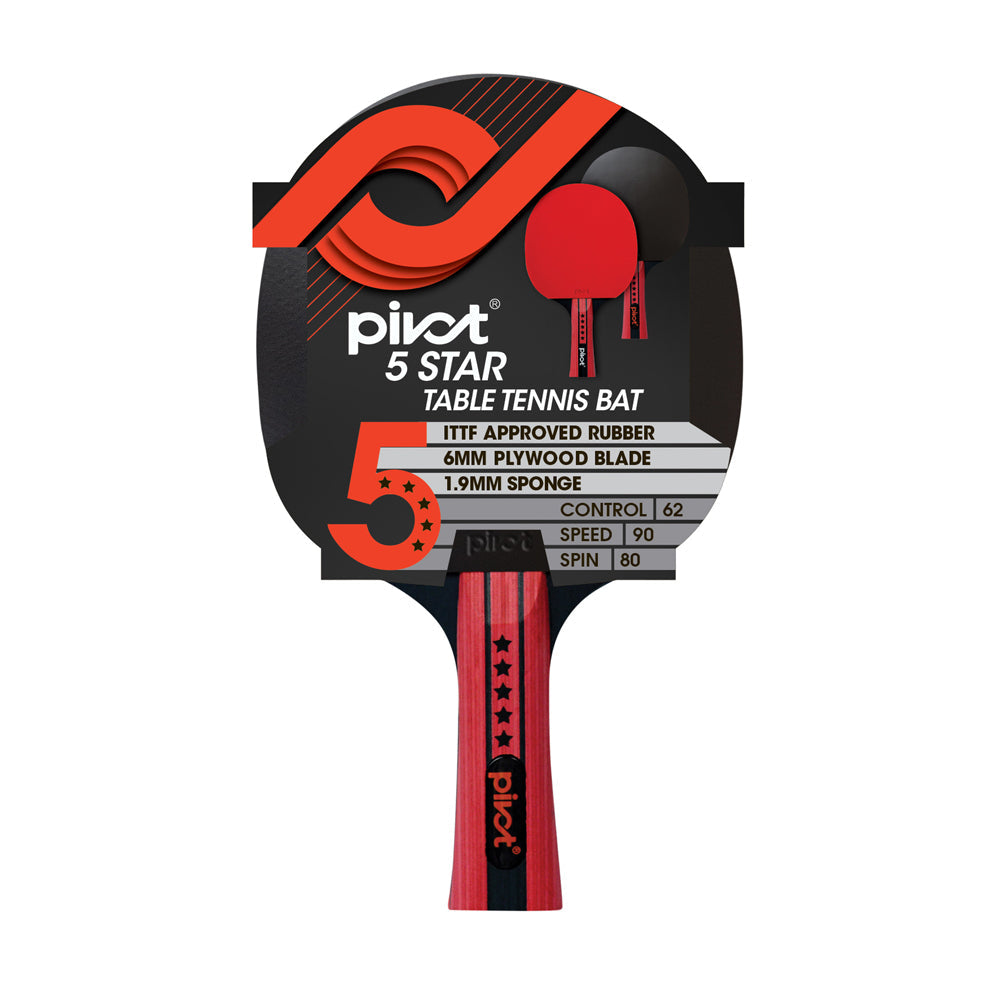 Pivot 5 Star Table Tennis Racquet Ping Pong Paddle Bat Sports Equipment