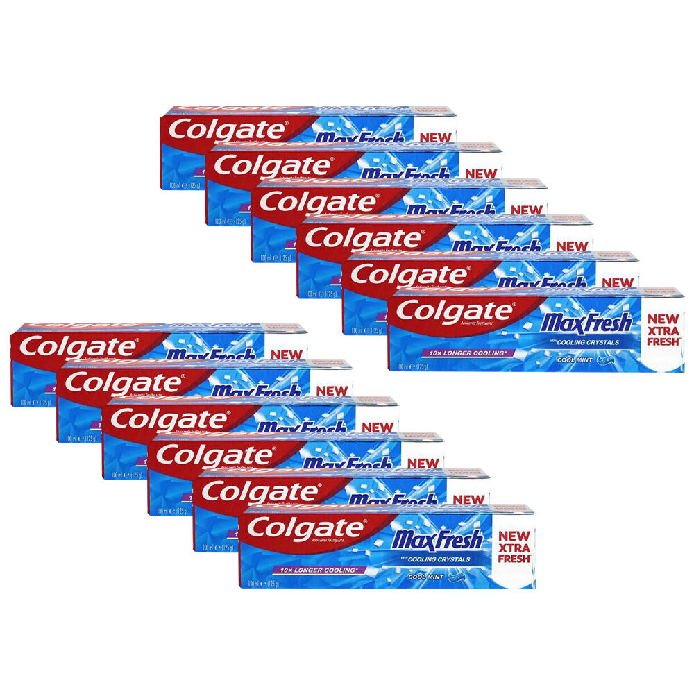 Colgate Toothpaste Max Fresh Cool Mint Tube 100ml Dental Oral Care (12 Pack)