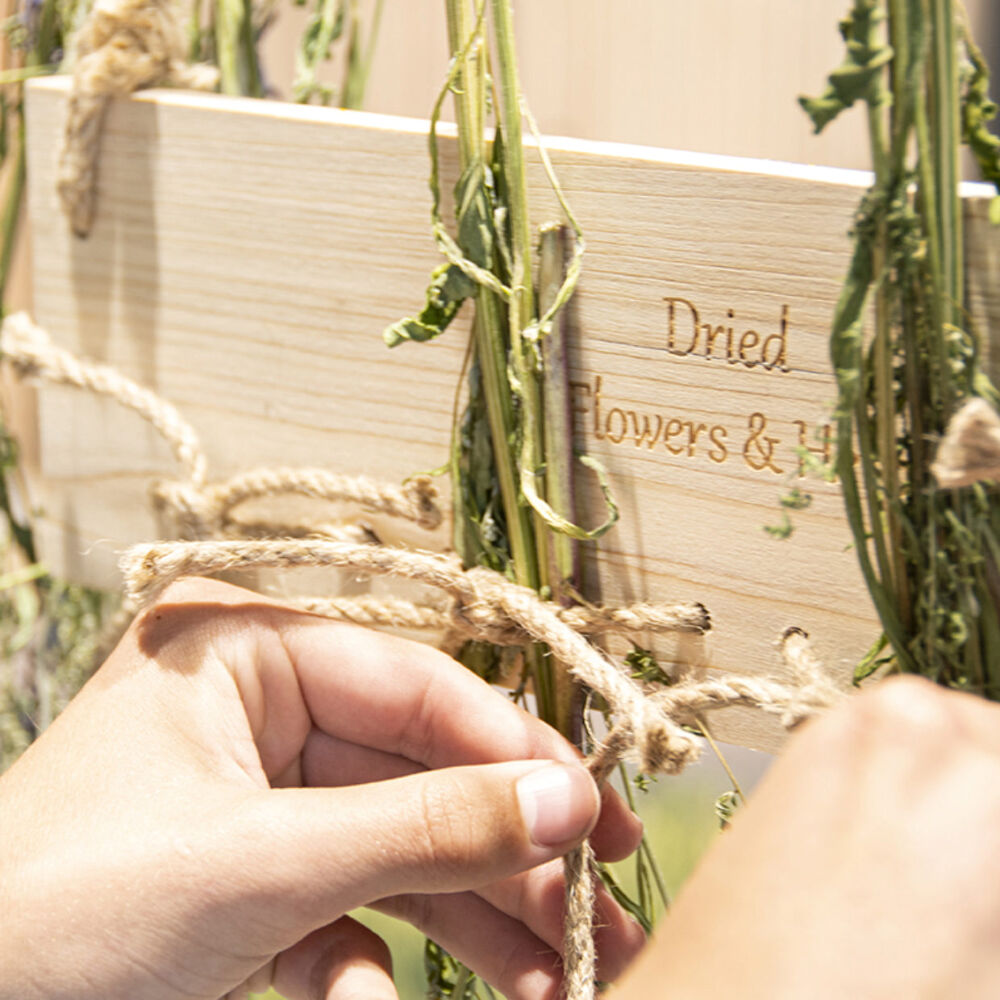 Esschert Design 38.5cm Natural Rustic Pinewood Herb & Flower Drying Rack — image 3