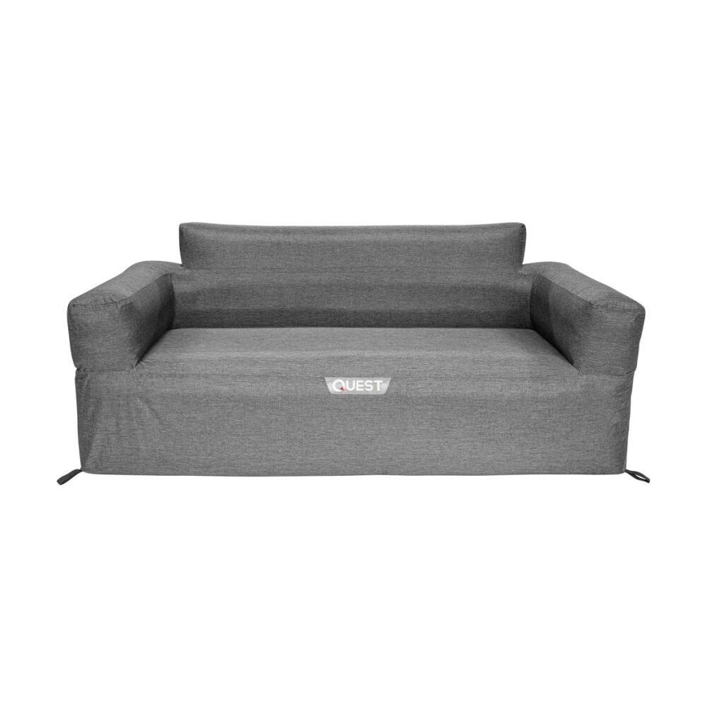 Quest Outdoors Charcoal Air Sofa 3 Seater Inflatable Camping Chair w/Carry Bag — image 2