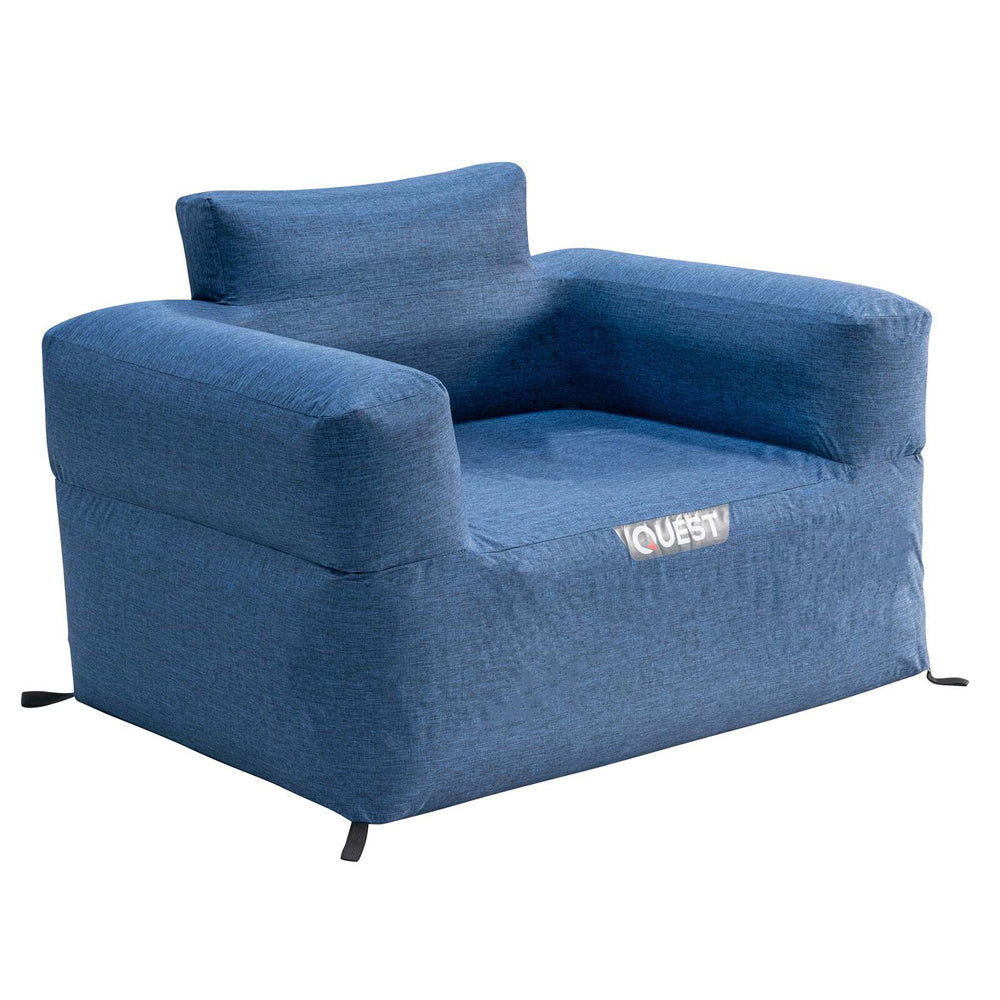 Quest Outdoors 100x80cm Air Inflatable Sofa 1 Camping/Picnic Furniture Blue