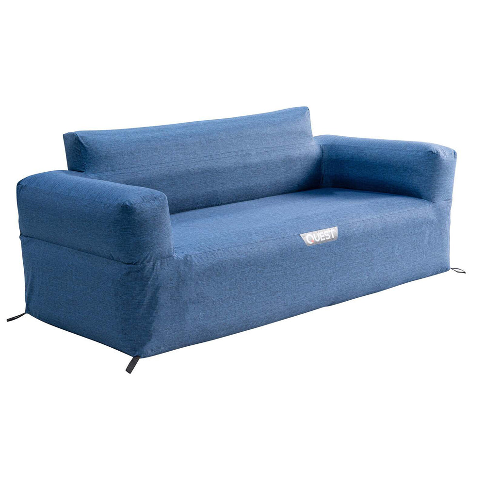 Quest Outdoors 175x80cm Air Inflatable Sofa 3 Camping/Picnic Furniture Blue
