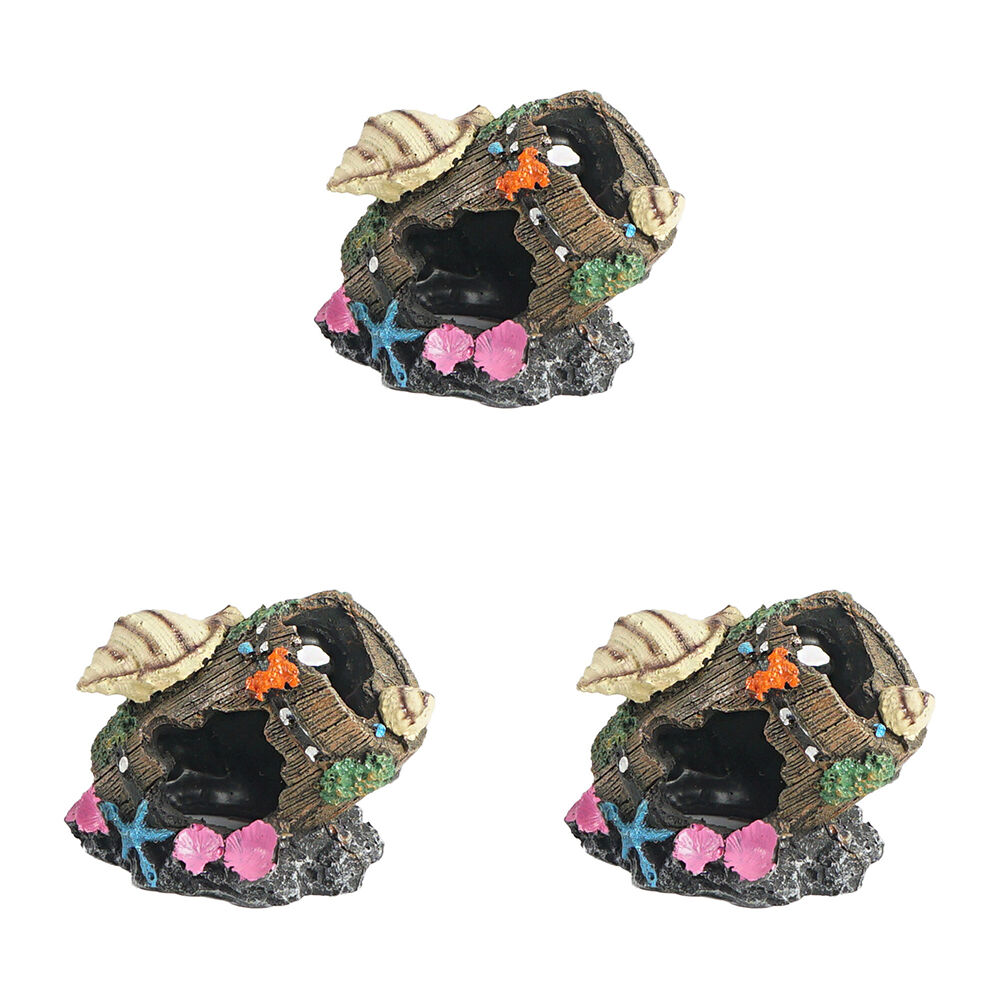 Dudley's World of Pets Foliage Barrel Aquarium/Tank Decoration Ornament (3 Pack)