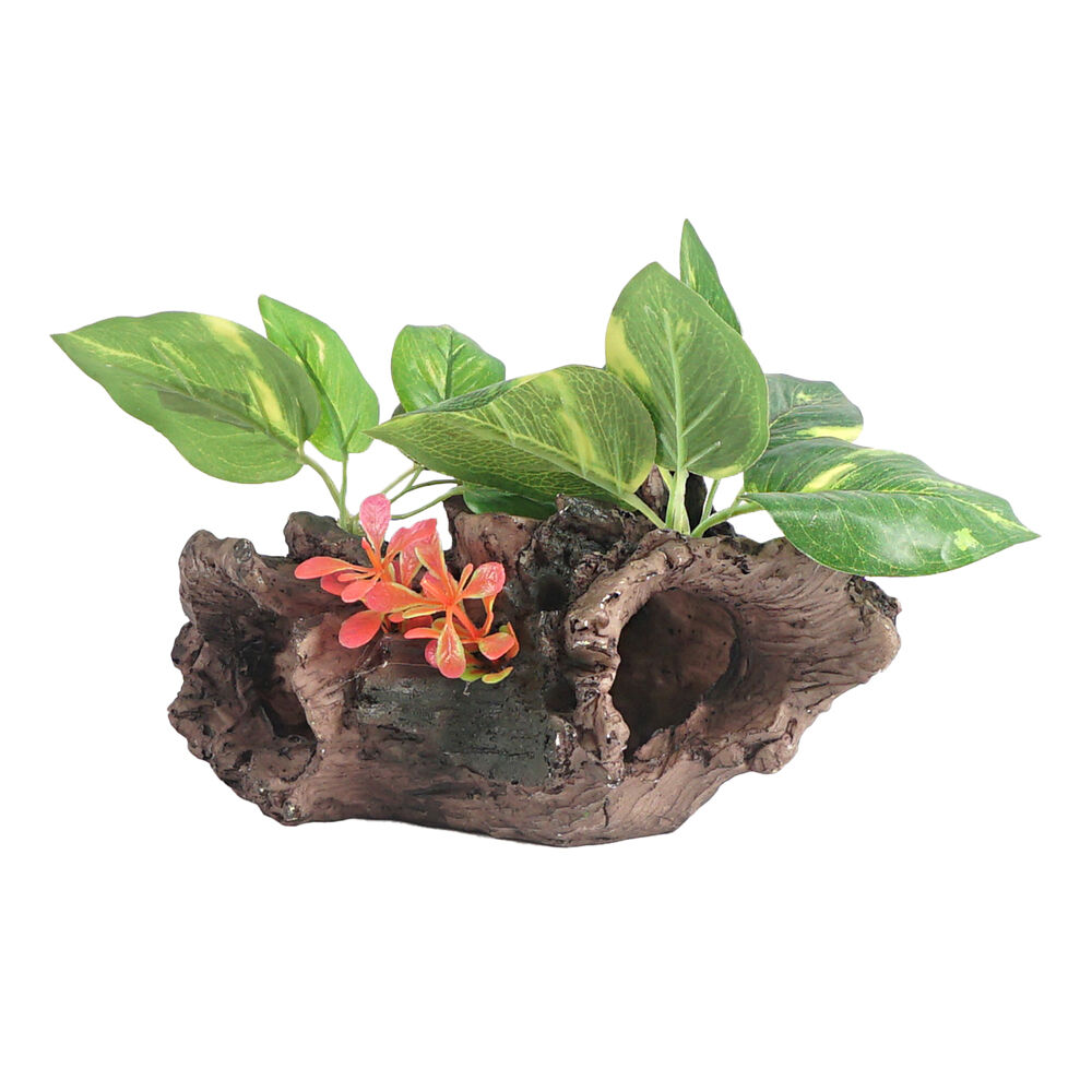 Dudley's World of Pets Stump w/ Leaves Aquarium/Tank Decoration Ornament