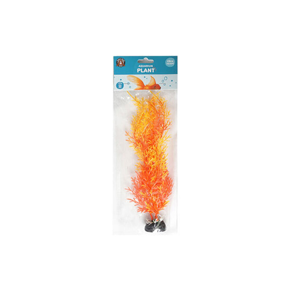 Dudley's World of Pets Aquarium Plant 28cm Fish Tank Decor Assorted Orange