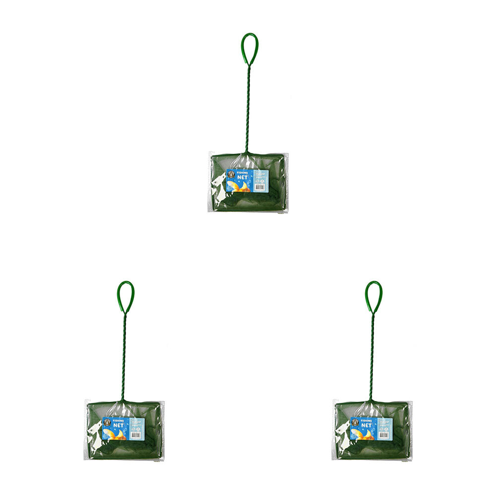 Dudley's World of Pets Aquarium Fish Net 48.5cm - Green (3 Pack)
