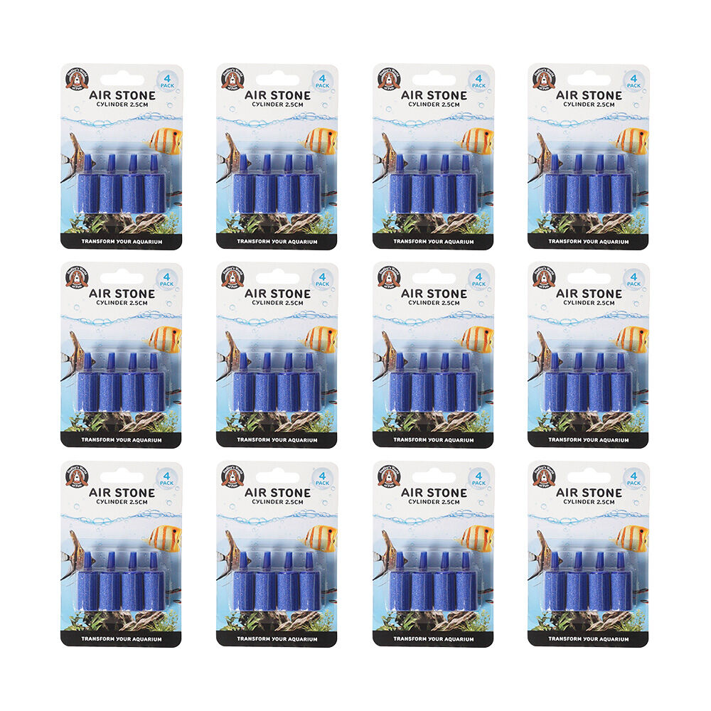 Dudley's World of Pets Aquarium/Fish Tank Airstone Cylinder 2.5cm Blue (48 Pieces)