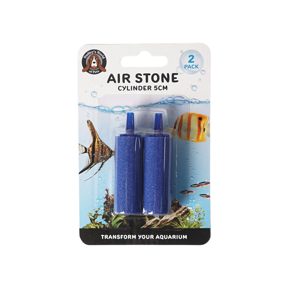 Dudley's World of Pets Aquarium/Fish Tank Airstone Cylinder 5cm Blue (2 Pieces)