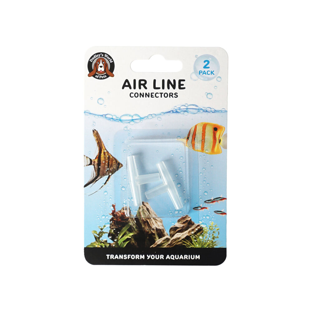 Dudley's World of Pets Aquarium/Fish Tank Tube Air Line Connector T (2 Pieces)