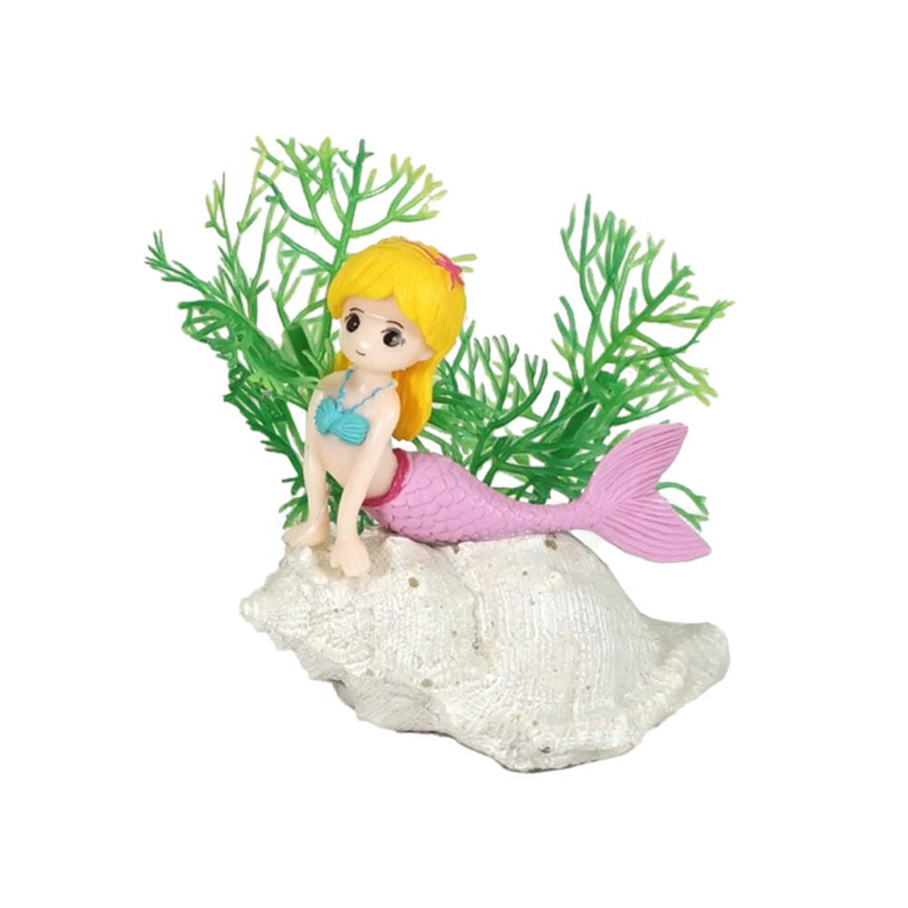 Dudley's World of Pets Aquarium/Fish Tank Resin Mermaid On Shell Decor 9cm
