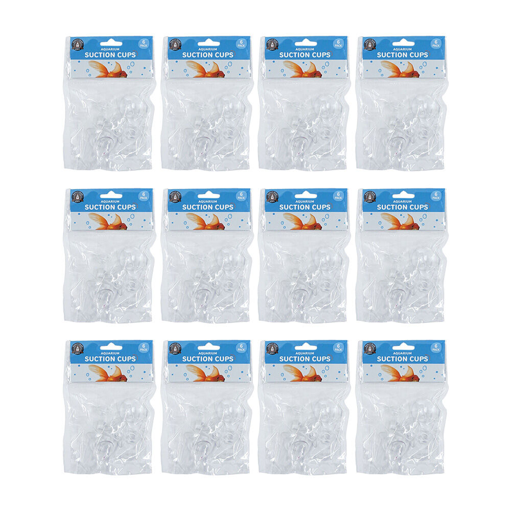 Dudley's World of Pets Aquarium/Fish Tank Strong Grip Suction Cups Clear (72 Pieces)