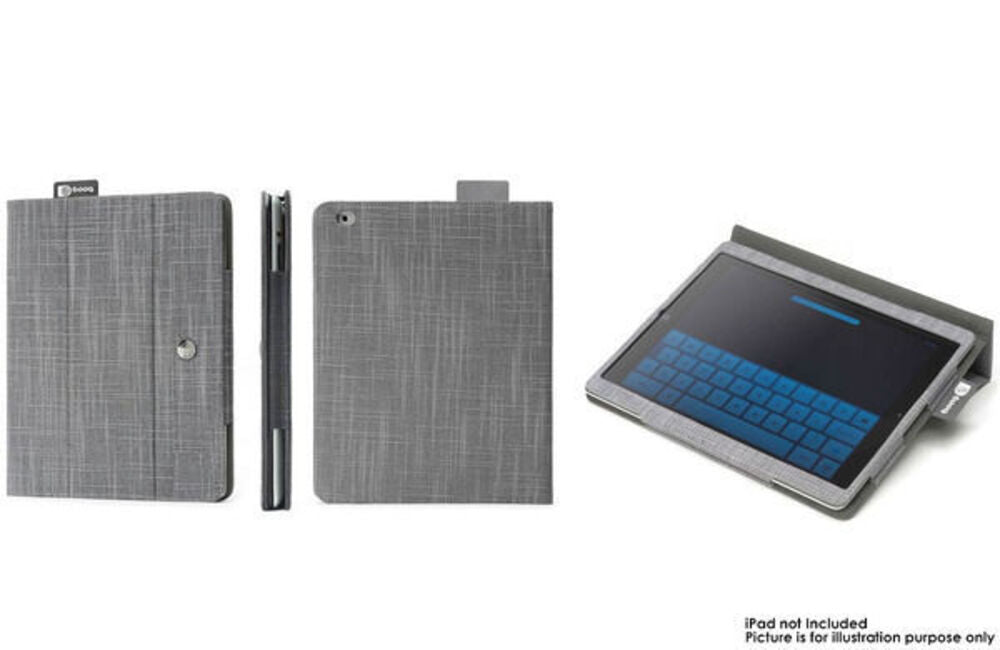 Booq FLI3-GRY Fibre Folio Cover Case Stand for Apple iPad 2 3 4 - Jute Grey — image 2