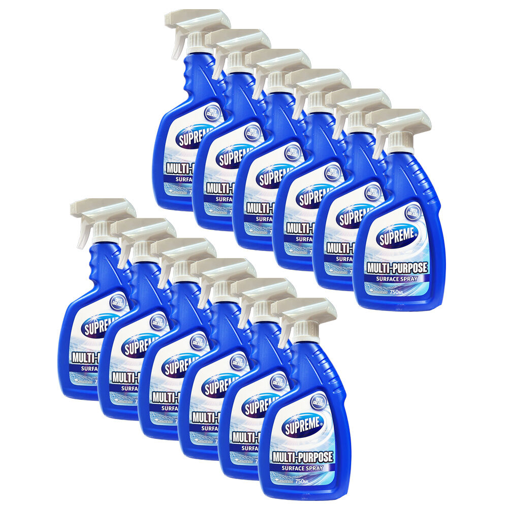 Supreme Anti-Grease Multi-Purpose Cleaner Spray Cleaning Solution 750ml (12 Pack)