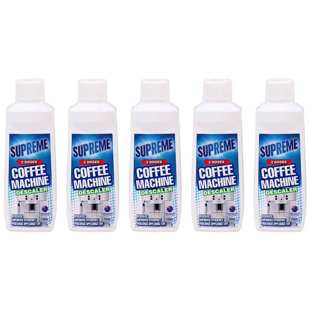 Supreme 2-Doses Coffee Machine Liquid Descaler Cleaning Solution 250ml (5 Pack)