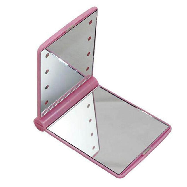 Flo Accessories Pink Illuminated LED Compact Mirror Women's Mini Vanity