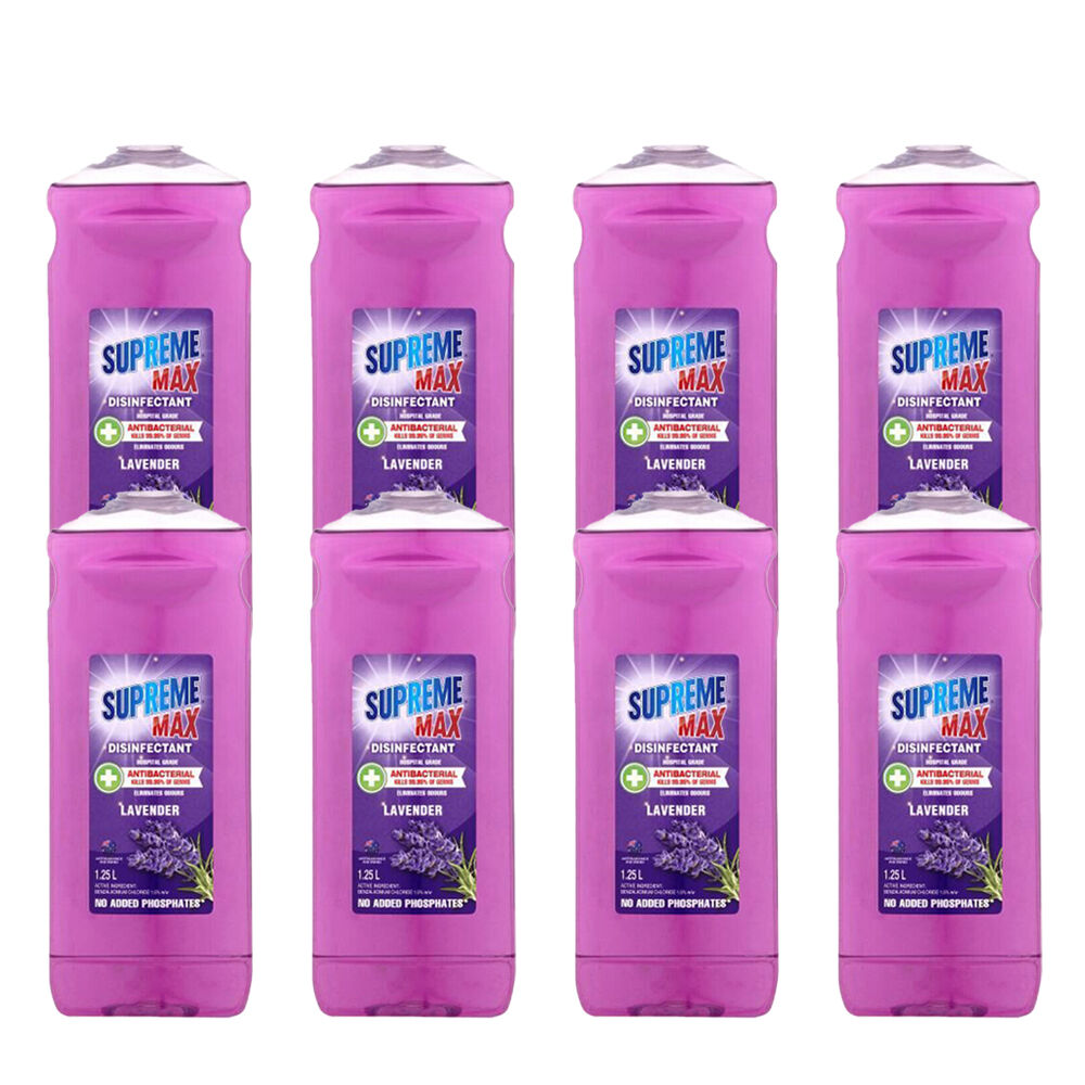 Supreme Hospital Lavender Cleaner Germ Remover Antibacterial 1.25L (8 Pack)