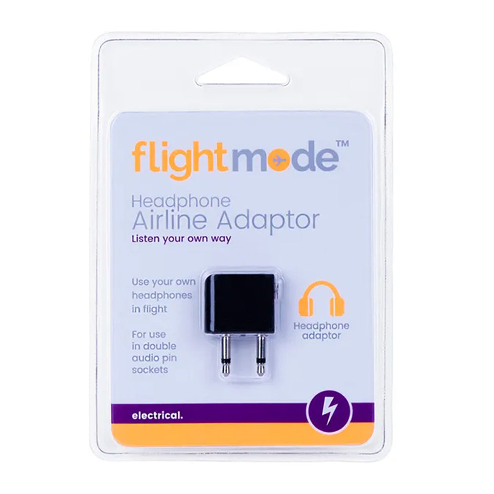 Flightmode Black Audio Stereo Airline Adapter Socket For 3.5mm Headset Headphone — image 2