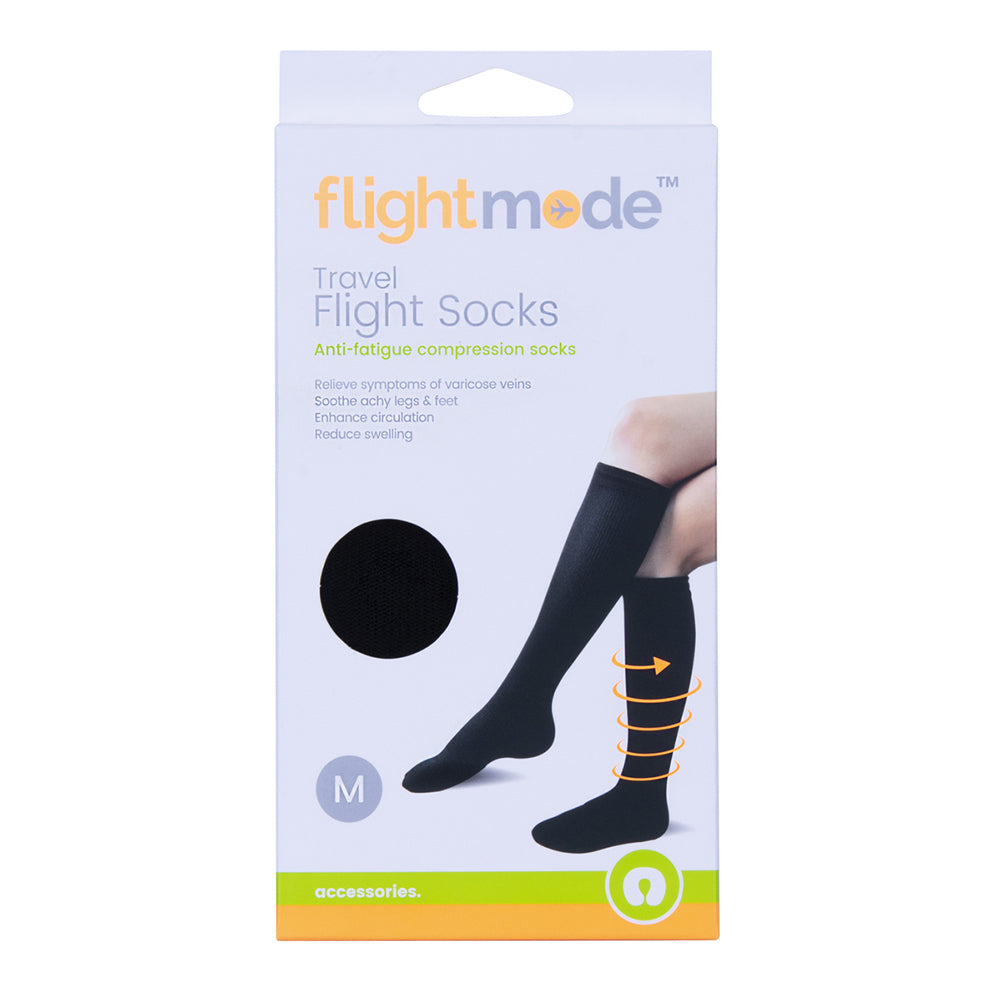 Flightmode Black Flight Socks Medium Unisex Anti-Swelling