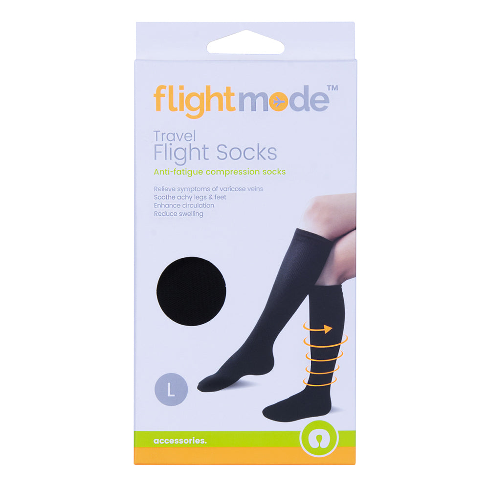 Flightmode Black Flight Socks Large Unisex Anti-Swelling