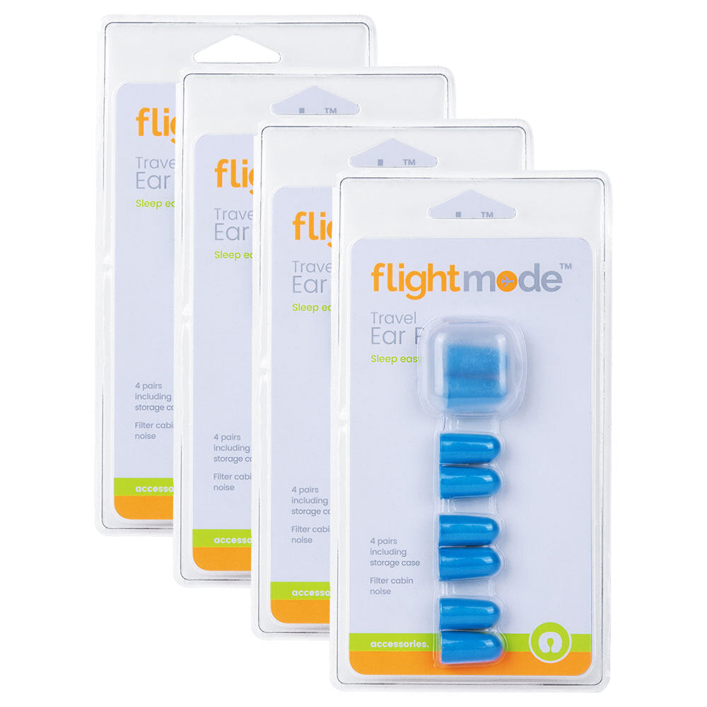 Flightmode Disposable Ear Plugs w/ Travel Case Noise Cancelling Blue (32 Pack)