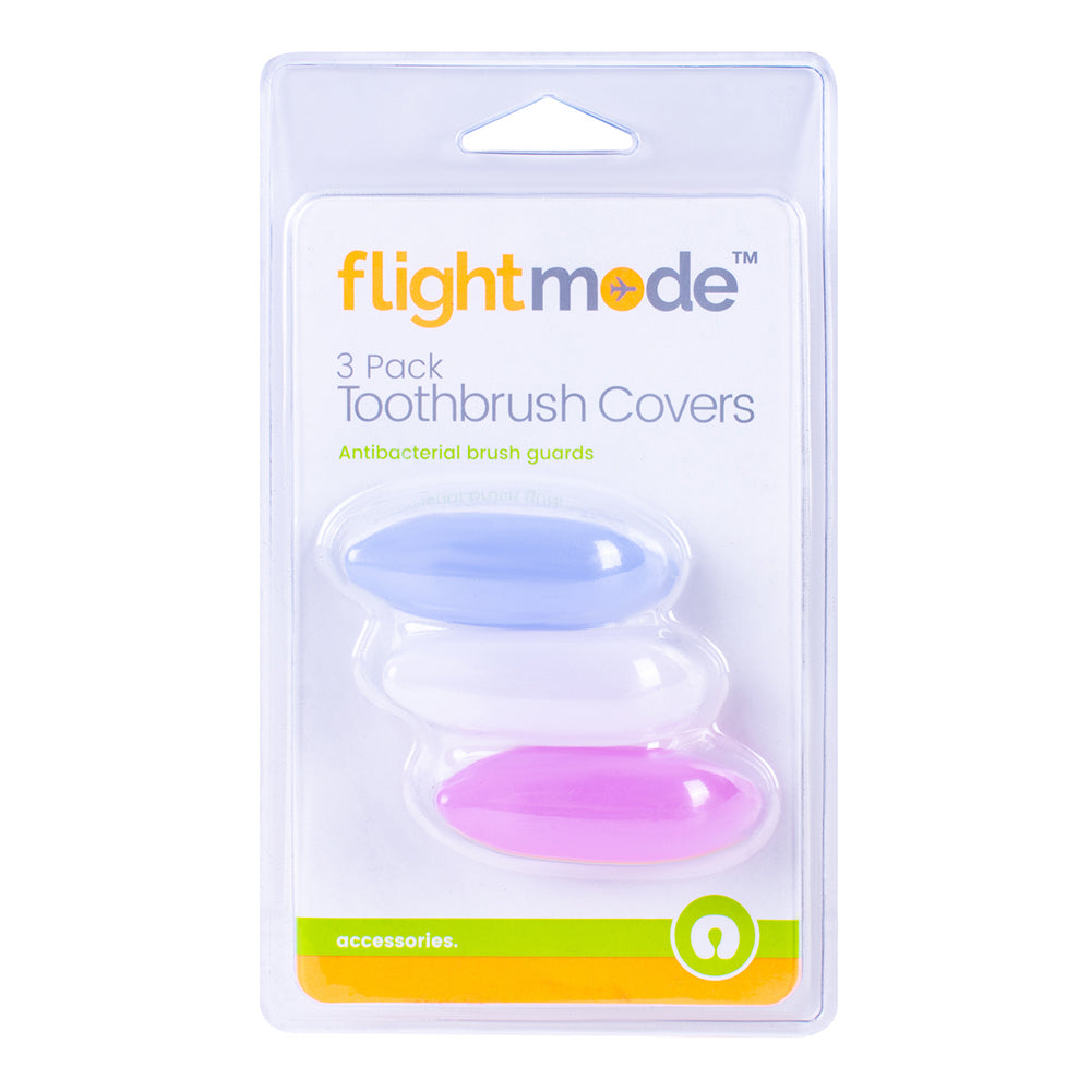 Flightmode Silicone 22x62mm Travel Standard Toothbrush Covers Assorted (3 Pack)
