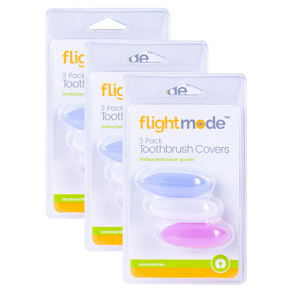 Flightmode Silicone 22x62mm Travel Standard Toothbrush Covers Assorted (9 Pack)