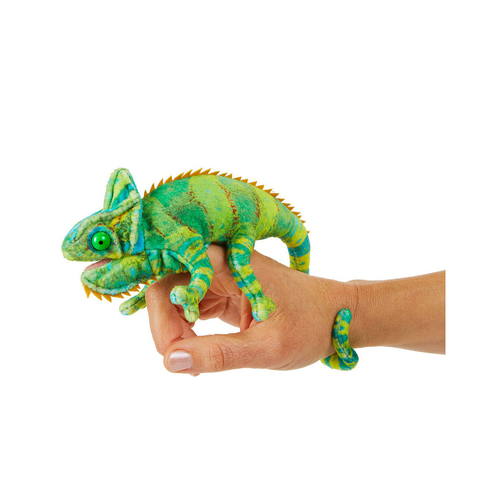 Folkmanis Mini Chameleon Finger Puppet Kids/Children Soft Animal Toy 3y+ (3 Pieces)